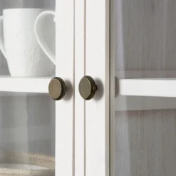 Banak Avelin Vitrine en bois blanc et naturel