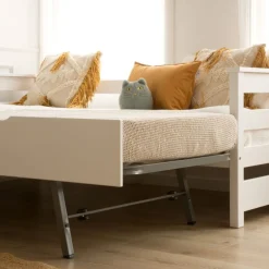 Enfant Banak Bemy Lit nid pour matelas de 90x190 laqué en blanc