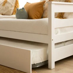 Enfant Banak Bemy Lit nid pour matelas de 90x190 laqué en blanc
