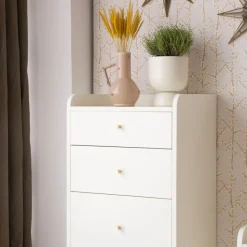 Banak Berna Commode en bois laqué blanc