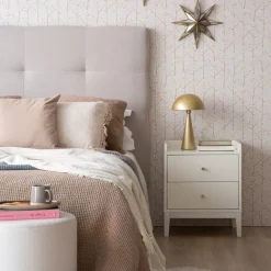 Banak Berna Table de chevet en bois laqué blanc