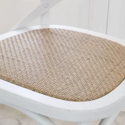 Banak Bihar Chaise en bois massif d'orme couleur blanc lavé