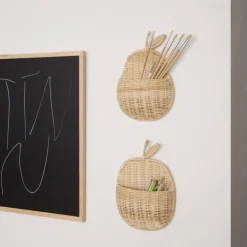 Enfant Banak Birne Panier en forme de poire en rotin