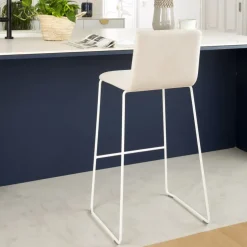 Banak Blues Tabouret haut blanc