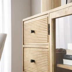 Banak Boreal Buffet en bois massif de manguier et métal