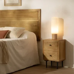 Banak Boreal Table de nuit en bois massif de manguier et métal