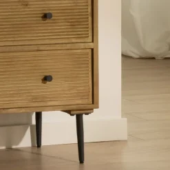 Banak Boreal Table de nuit en bois massif de manguier et métal