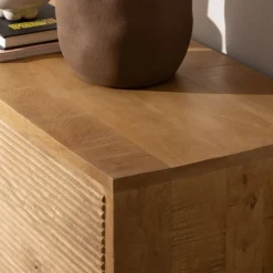 Banak Boreal Table de nuit en bois massif de manguier et métal