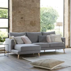 Banak Boss Canapé d'angle gauche 4 places gris