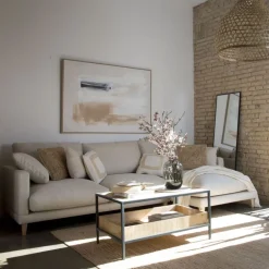 Banak Boston Table basse en bois massif de manguier et métal