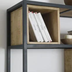 Banak Boston étagère en bois massif de manguier et métal