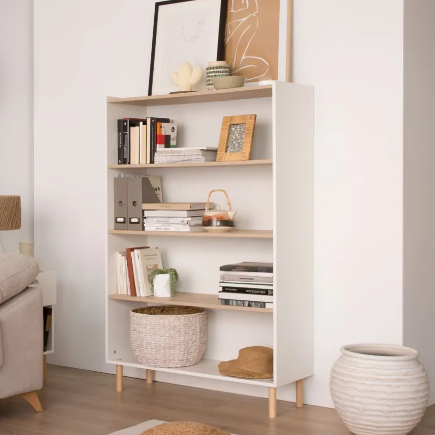 Enfant Banak Canes étagère blanc mat et naturel duna