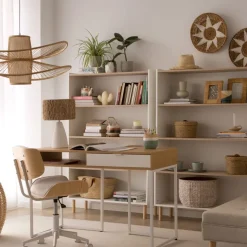 Enfant Banak Canes étagère blanc mat et naturel duna