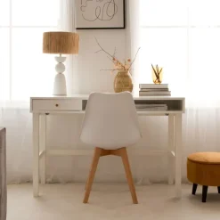 Enfant Banak Ceilan Bureau en laqué blanc avec tiroir