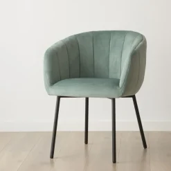 Banak Chaise Nilsa en velours vert d'eau