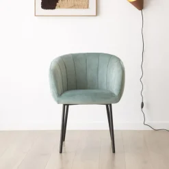 Banak Chaise Nilsa en velours vert d'eau