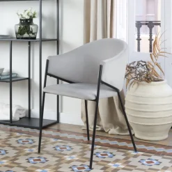 Banak Coco Chaise velours gris