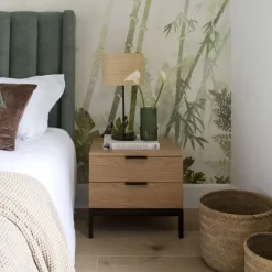 Banak Coimbra Table de chevet en bois et métal