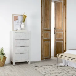 Banak Cuzco Commode en bois massif blanc wild