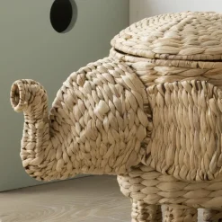 Enfant Banak Delfi Panier en forme d'éléphant en rotin naturel
