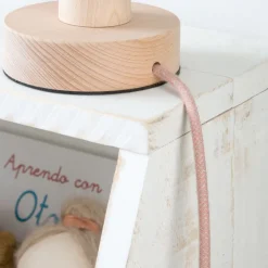 Enfant Banak Denis Lampe table naturel-c&acirc;ble rose