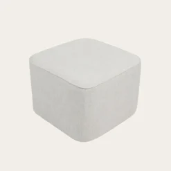 Banak Dominique Puf de sal&oacute;n cuadrado tapizado beige