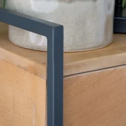 Banak Eifel Table de nuit en bois de manguier et métal