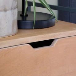 Banak Eifel Table de nuit en bois de manguier et métal