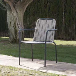 Banak Ensemble Table inset et 4 chaises mink topo/grafito