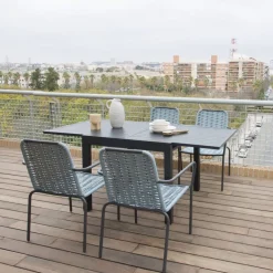 Banak Ensemble Table kunes et 4 chaises mink tourmaline/grafito