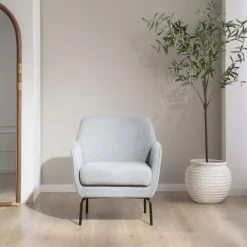 Banak Gali Fauteuil gris avec pieds en métal