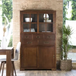 Banak Kenya Vitrine en bois de couleur teck