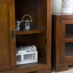 Banak Kenya Vitrine en bois de couleur teck