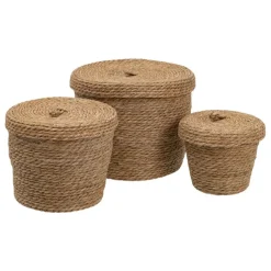 Banak Kokas Ensemble de 3 bo&icirc;tes en fibre naturelle