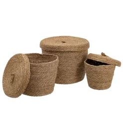 Banak Kokas Ensemble de 3 bo&icirc;tes en fibre naturelle
