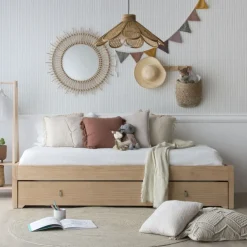 Enfant Banak Kumla Lit superposé de couleur naturelle pour matelas de 90