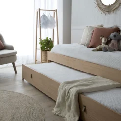 Enfant Banak Kumla Lit superposé de couleur naturelle pour matelas de 90