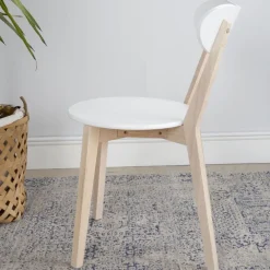 Banak Lavia Silla de madera blanca y natural