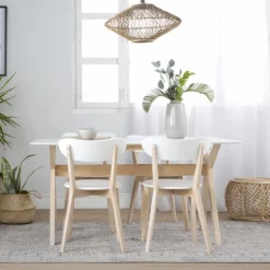 Banak Lavia Silla de madera blanca y natural