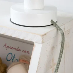 Enfant Banak Lille Lampe de table blanche-c&acirc;ble vert