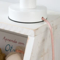 Enfant Banak Lille Lampe de table blanche-c&acirc;ble rose