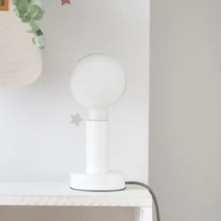Enfant Banak Lille Lampe table blanc-c&acirc;ble anthracite