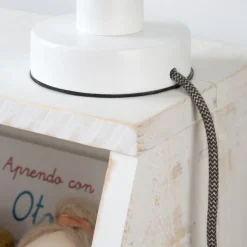 Enfant Banak Lille Lampe table blanc-c&acirc;ble anthracite