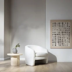 Banak Magna Fauteuil tapissé bouclette blanche