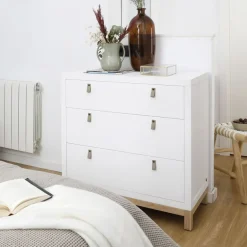 Enfant Banak Milos Commode en bois blanc et naturel