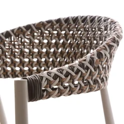 Banak Narvik Chaise de jardin en rotin synthétique multicolore et aluminium blanc