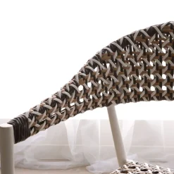 Banak Narvik Chaise de jardin en rotin synthétique multicolore et aluminium blanc