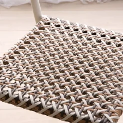 Banak Narvik Chaise de jardin en rotin synthétique multicolore et aluminium blanc