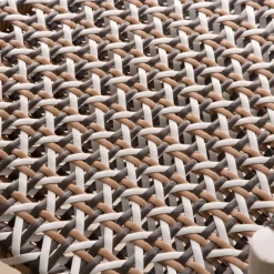 Banak Narvik Chaise de jardin en rotin synthétique multicolore et aluminium blanc