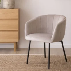 Banak Nilsa Chaise en velours gris